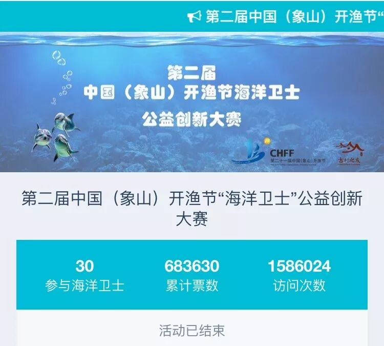 第二届中国（象山）开渔节“海洋卫士”公益创新大赛十强名单公布