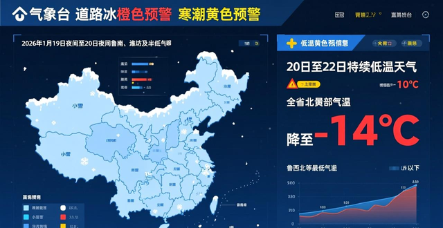 道路结冰+寒潮+低温预警！山东未来三天最低气温将维持在-10℃以下