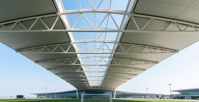 济南机场T2航站楼“天空之顶”完成骨架搭建