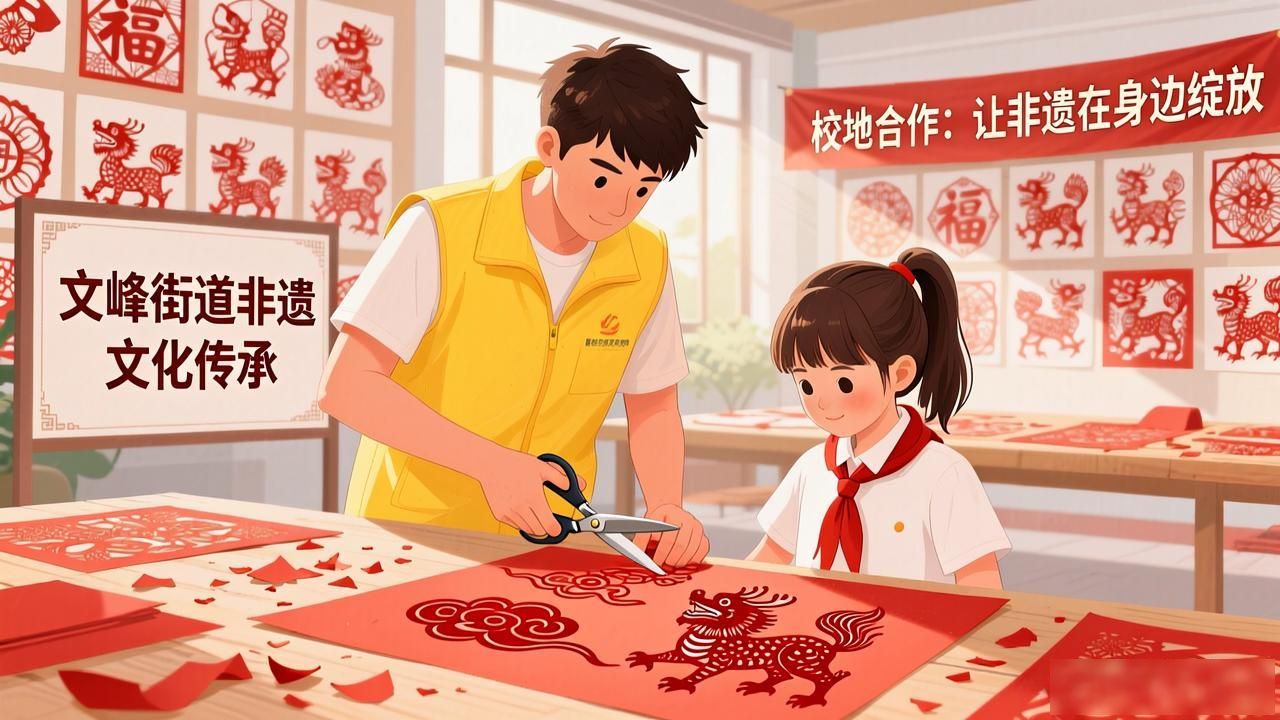 文峰街道非遗剪纸润童心 青春薪火续华章