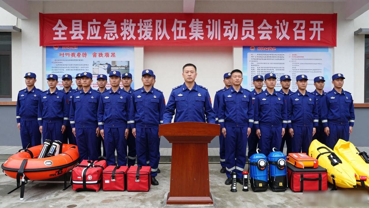 全县应急救援队伍集训动员会议召开
