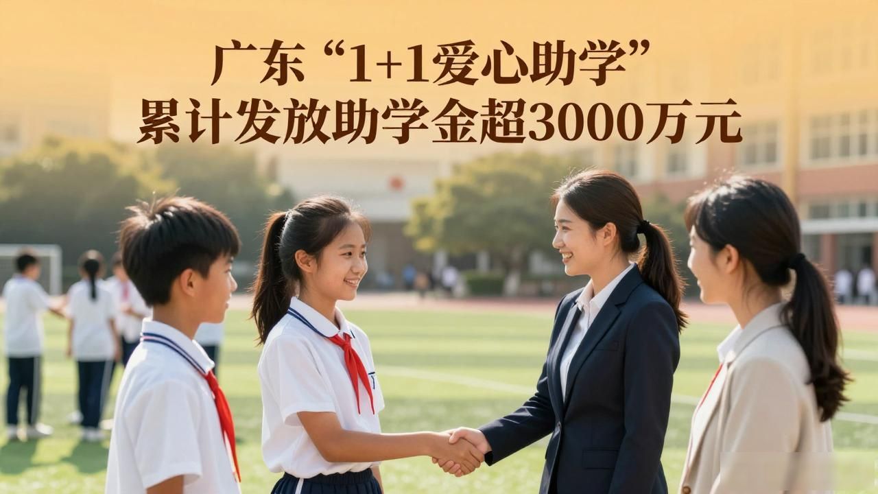 广东“1+1爱心助学”累计发放助学金超3000万元