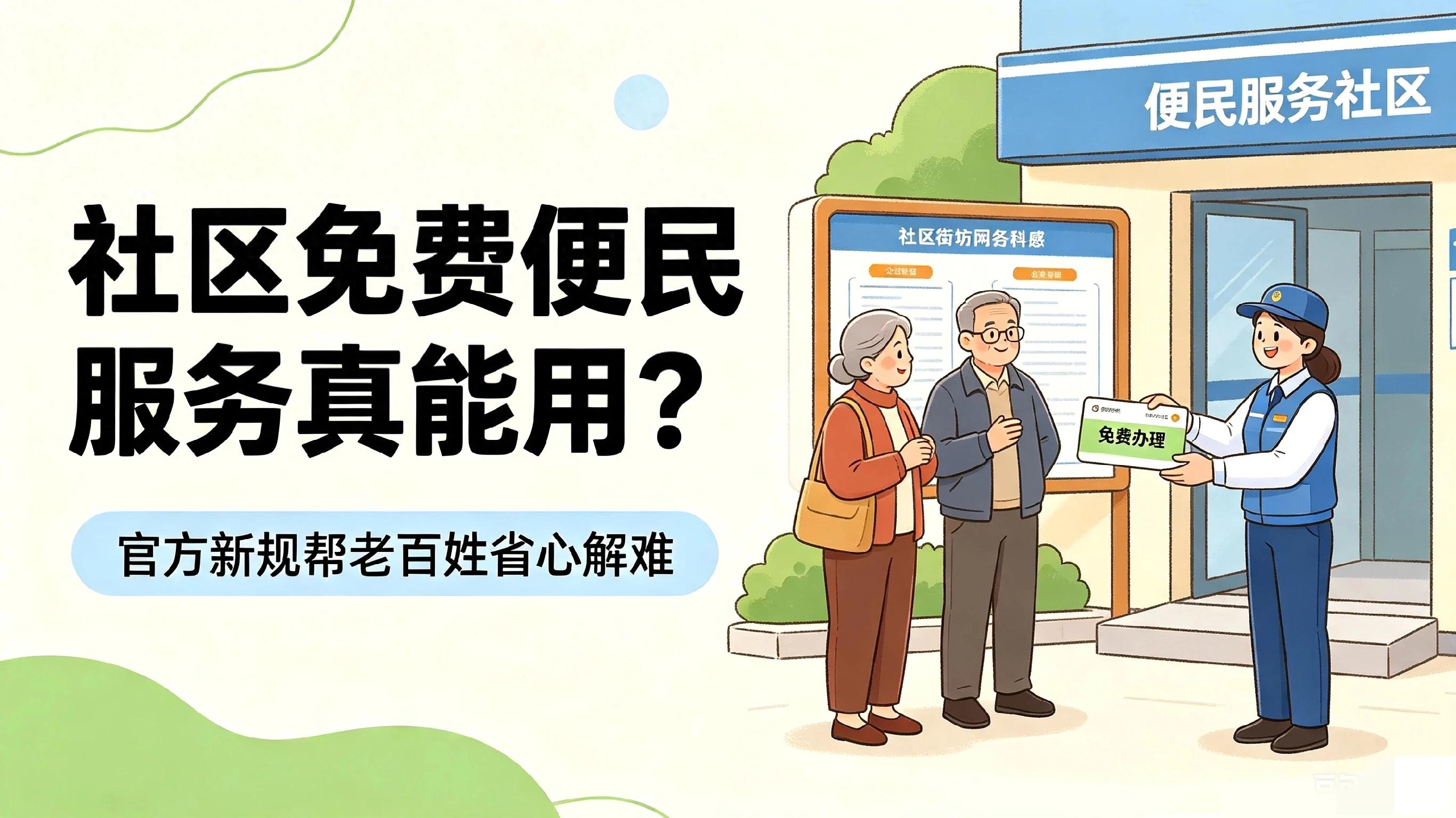 社区免费便民服务真能用？官方新规帮老百姓省心解难